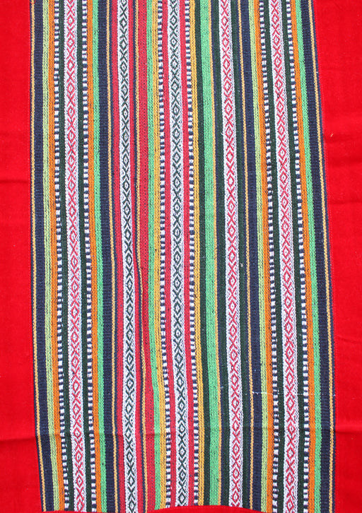 Red Soft Velvet Border Bhutanese Fabric Cotton Door/Wall Hanging Curtain - nepacrafts