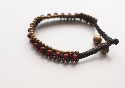 Brass Beads Teen Anklet with Bell - nepacrafts