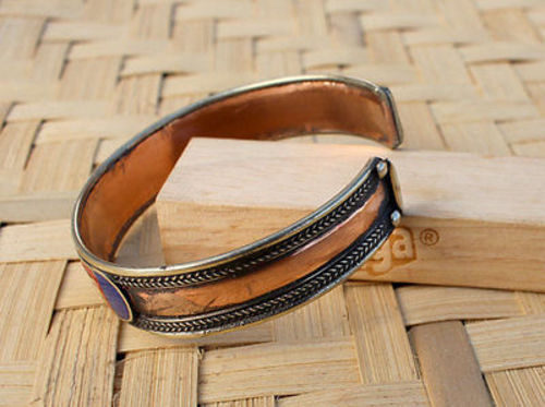 Om Mani Copper Inlay Bangle