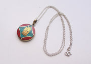 Round Tibetan Kalachakra, Om and Buddha Eyes Pendant - nepacrafts