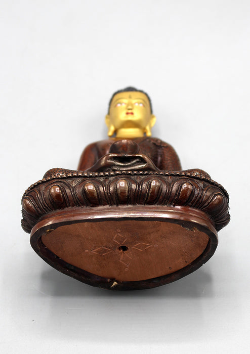 Golden Faced Copper Oxidized Amitabha Buddha Statue