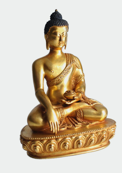 Fully Gold Plated Majestic Shakyamuni Buddha Statue, 8"High -BST381 - nepacrafts