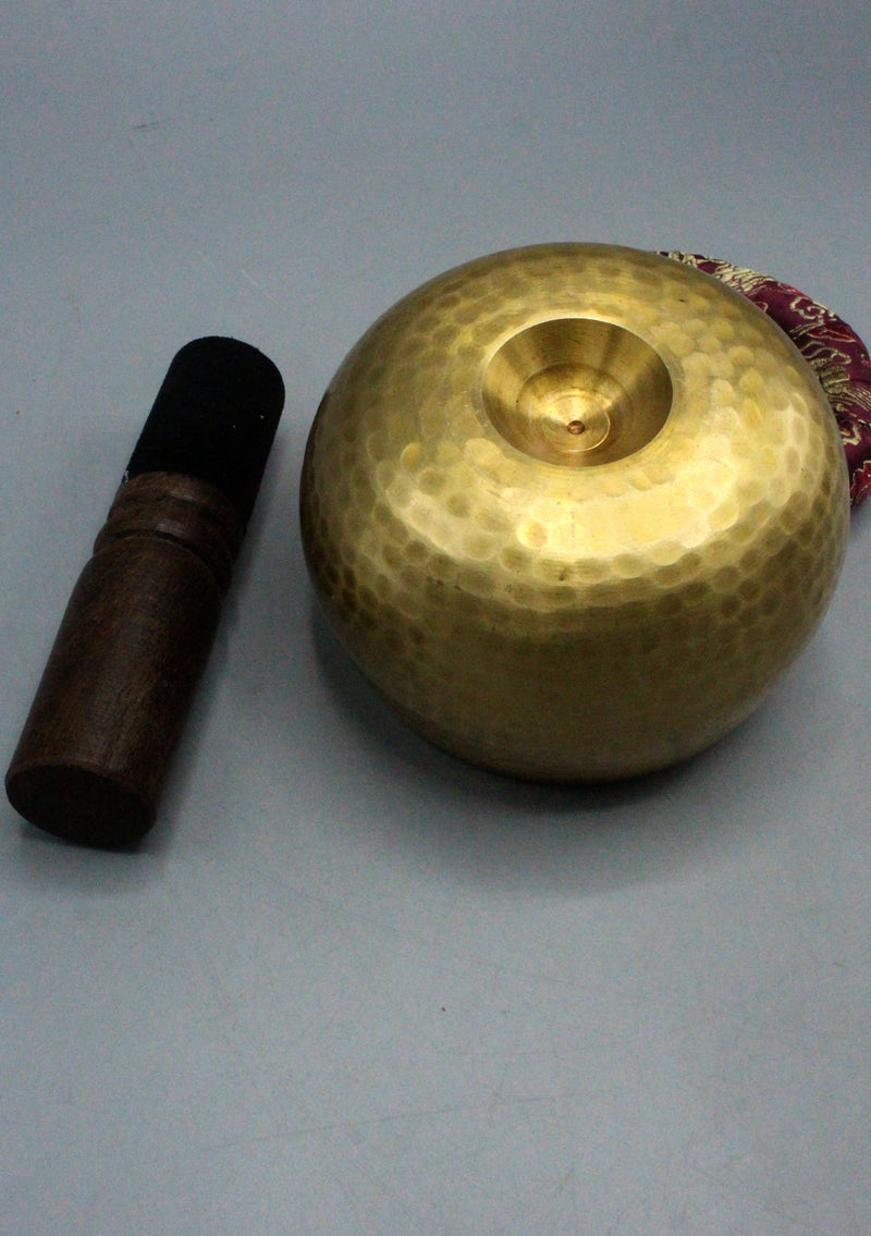 Hand Hammered Dot Print Lingam Singing Bowl