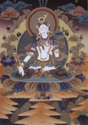 2.10 Tibetan Female Boddhisattva Goddess White Tara Thangka Painting