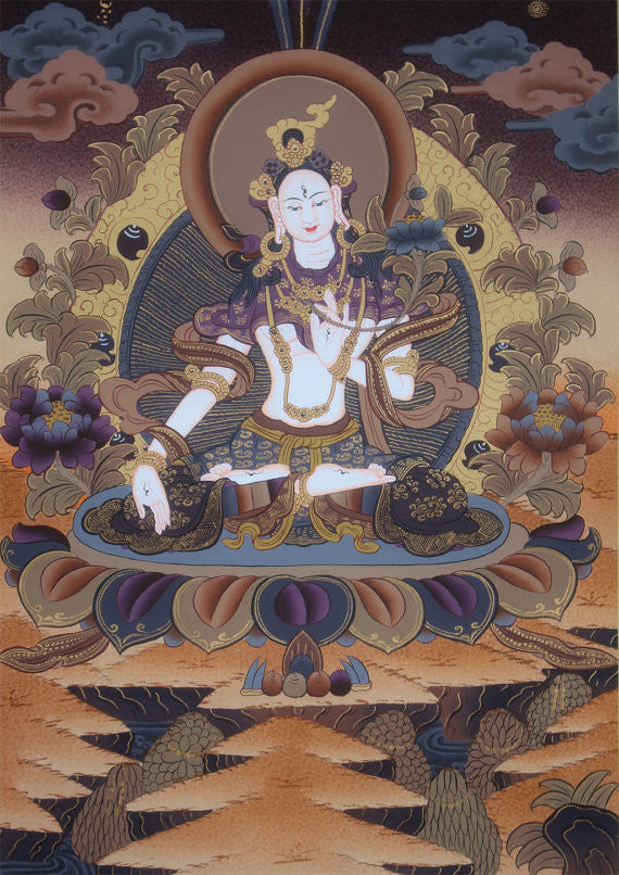 2.10 Tibetan Female Boddhisattva Goddess White Tara Thangka Painting