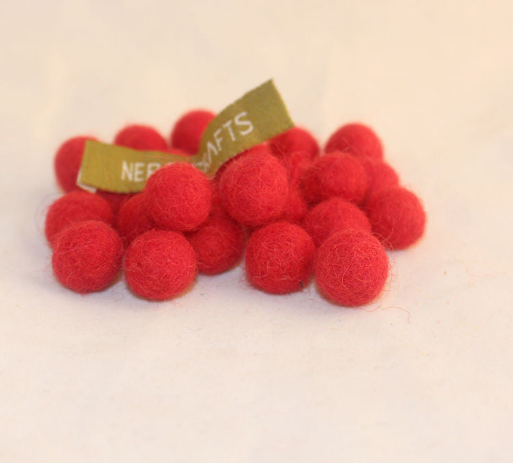 1 cm Colorful Felt Balls-Red, Black, Yellow, Blue, Gray - nepacrafts