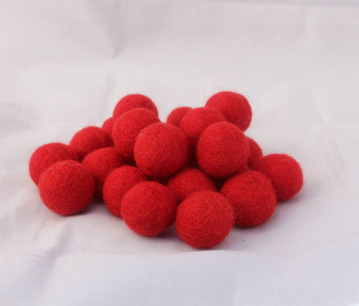 2 cm/20mm Felt Balls-Red, Black, Yellow, Blue, Gray - nepacrafts