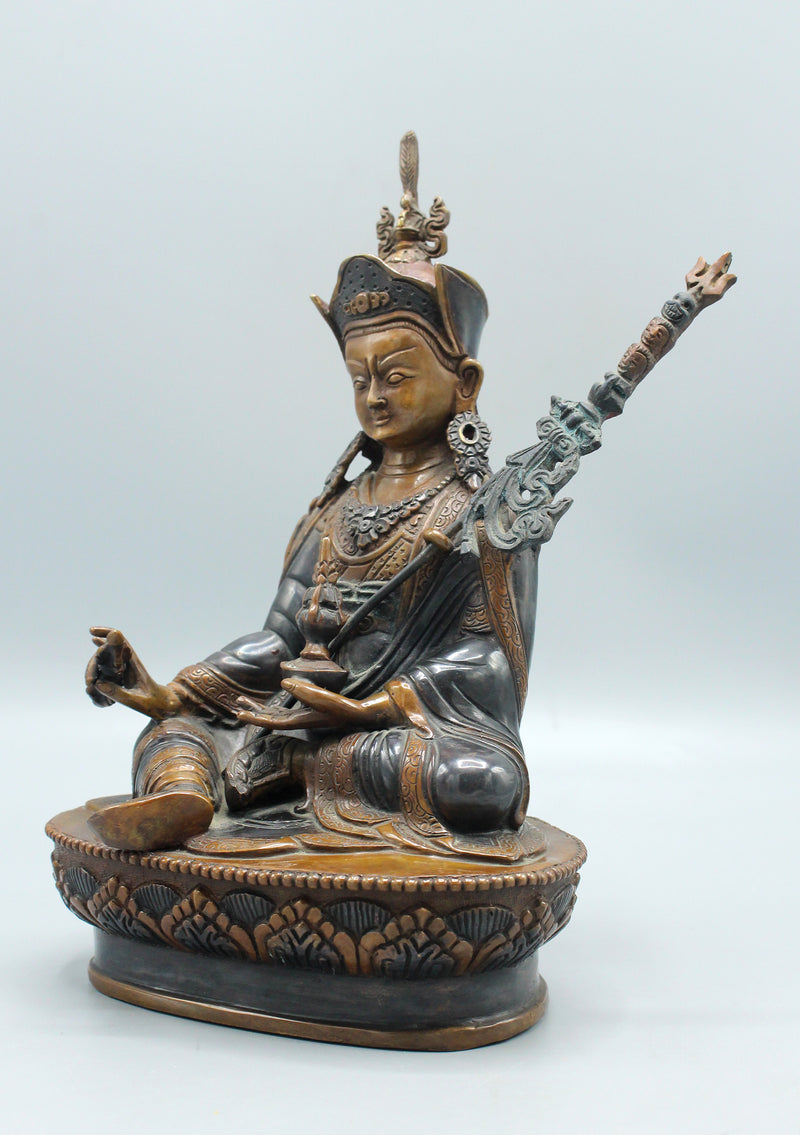 Copper Oxidized Majestic Guru Padmasambhava Statue