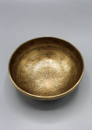 Buddha's Foot Print Fine Carving Tibetan Singing Bowl - nepacrafts