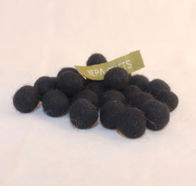 1 cm Colorful Felt Balls-Red, Black, Yellow, Blue, Gray - nepacrafts
