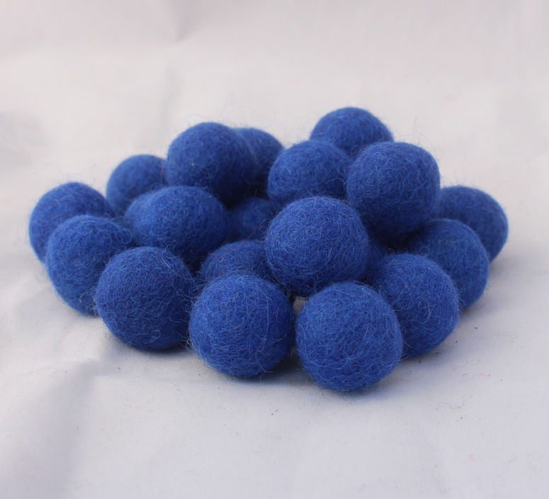 2 cm/20mm Felt Balls-Red, Black, Yellow, Blue, Gray - nepacrafts