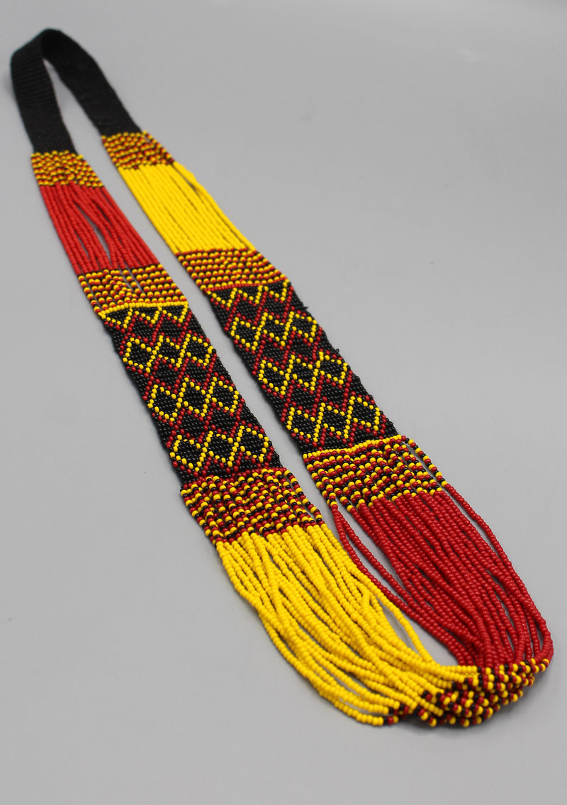 Hand Crochet Yellow and Black Women's Necklace - nepacrafts