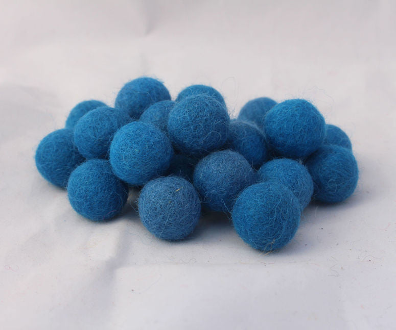2 cm/20mm Felt Balls-Blue, Purple, Yellow, Brown, Pink - nepacrafts