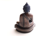 Handcarved Amitabh Buddha Oxidized Copper Alloy Statue - nepacrafts