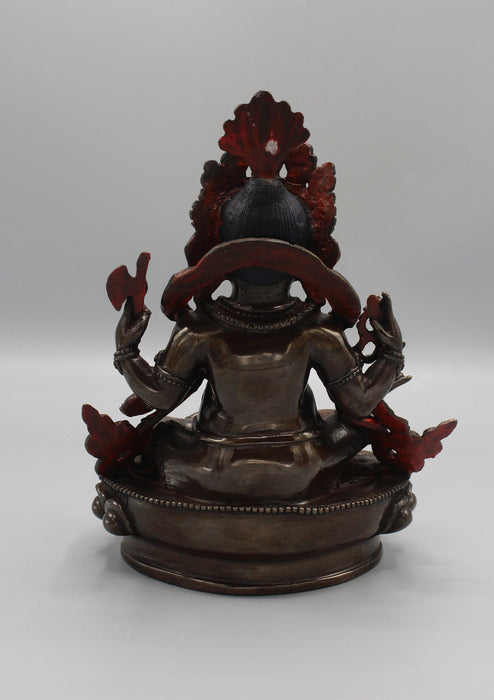 Copper Oxidized Four Armed Ganesha Statue