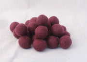 2 cm/20mm Felt Balls-Blue, Purple, Yellow, Brown, Pink - nepacrafts