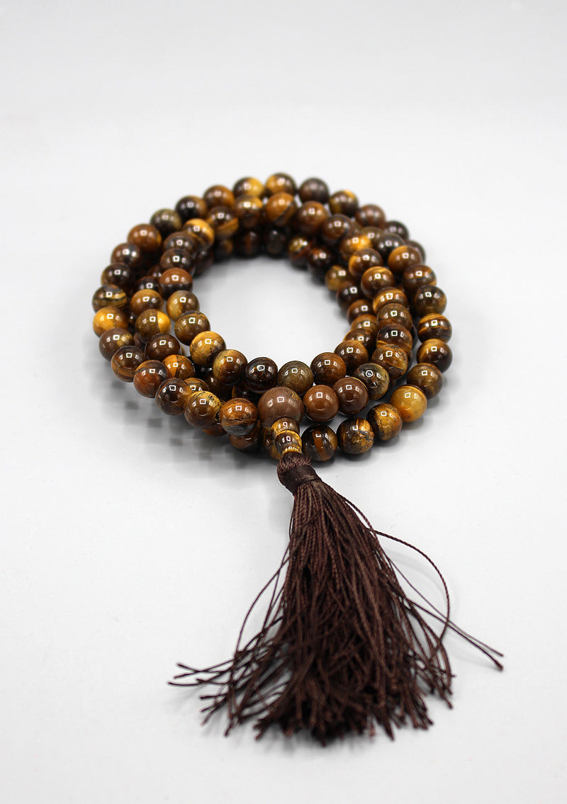 Tigers Eye Prayer Mala 8 mm