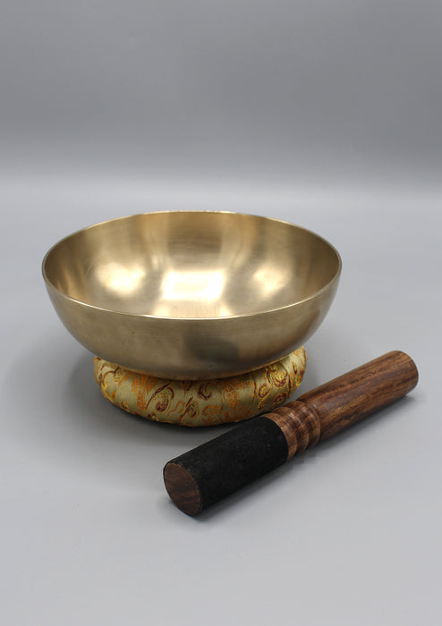 Flat Healing Therapy Bowls with Mallet and Pillow-Plays E Note-Solar Plexus Chakra