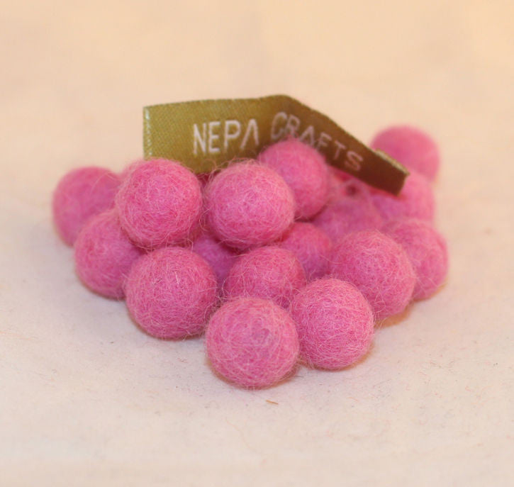 1cm Soft Felt Balls-Purple, Yellow, Pink, Dark Pink - nepacrafts