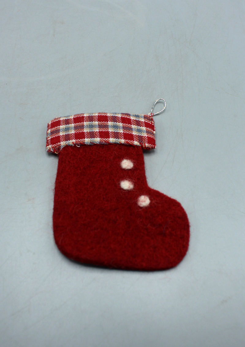 Felt Christmas Red Stocking Christmas Ornament