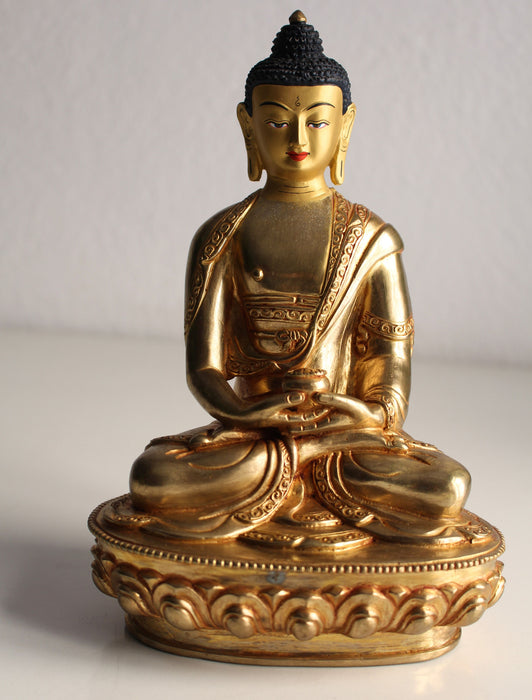 Fully Gold Plated Amitabha Buddha Statue - nepacrafts