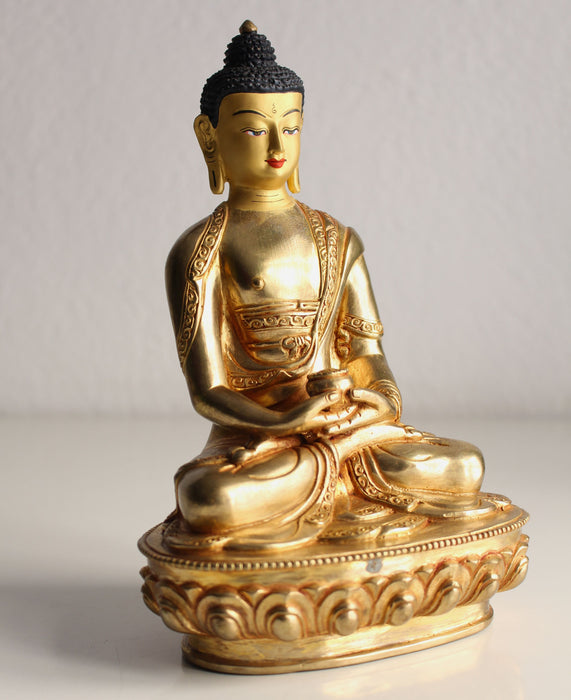 Fully Gold Plated Amitabha Buddha Statue - nepacrafts