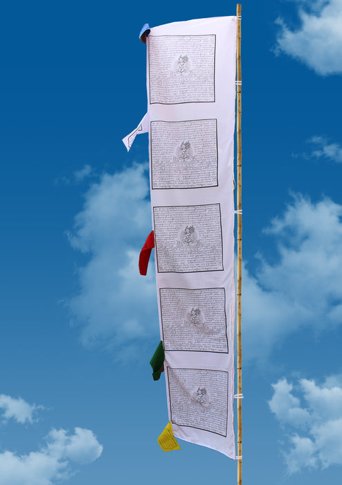 White Tara Printed Tibetan Vertical Prayer Flags
