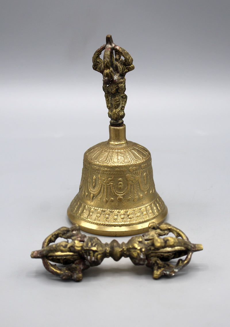 Brass Bell and Dorjee Set Buddhist Ritual Item - nepacrafts