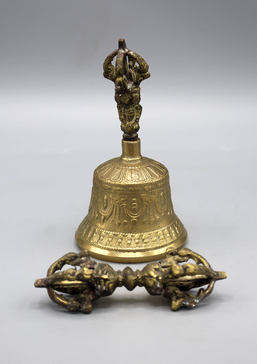 Brass Bell and Dorjee Set Buddhist Ritual Item - nepacrafts