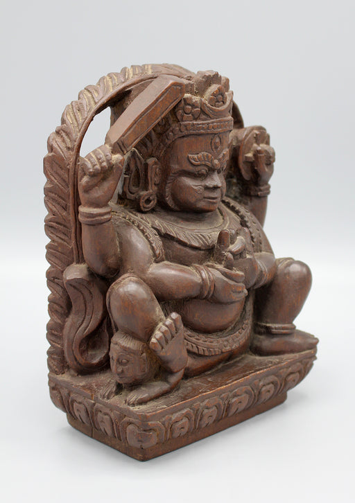 HandCrafted Wooden Bhairav Statue - nepacrafts