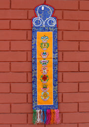 8 Auspicious Symbol Embroidery Wall Hanging - nepacrafts