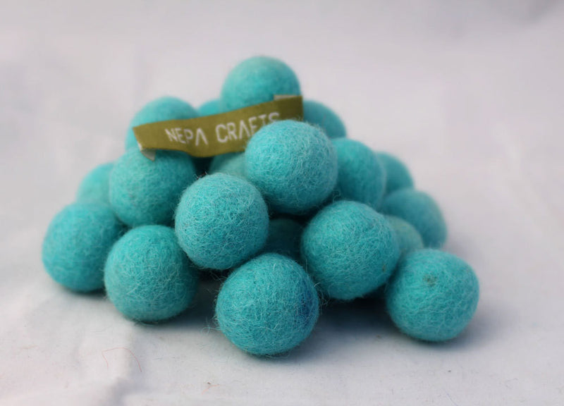 2 cm/20mm Felt Balls-White, Green,Gray, Turquoise, Purple - nepacrafts