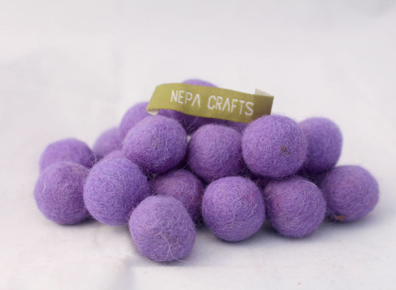 2 cm/20mm Felt Balls-White, Green,Gray, Turquoise, Purple - nepacrafts