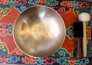 Green Tara with Cloud Carved Hand Hammered Singing Bowl 8" - nepacrafts
