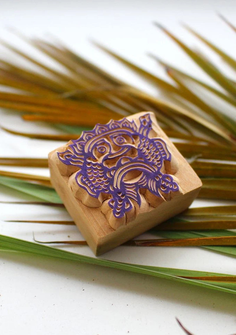 Double Fish Wooden Stamp