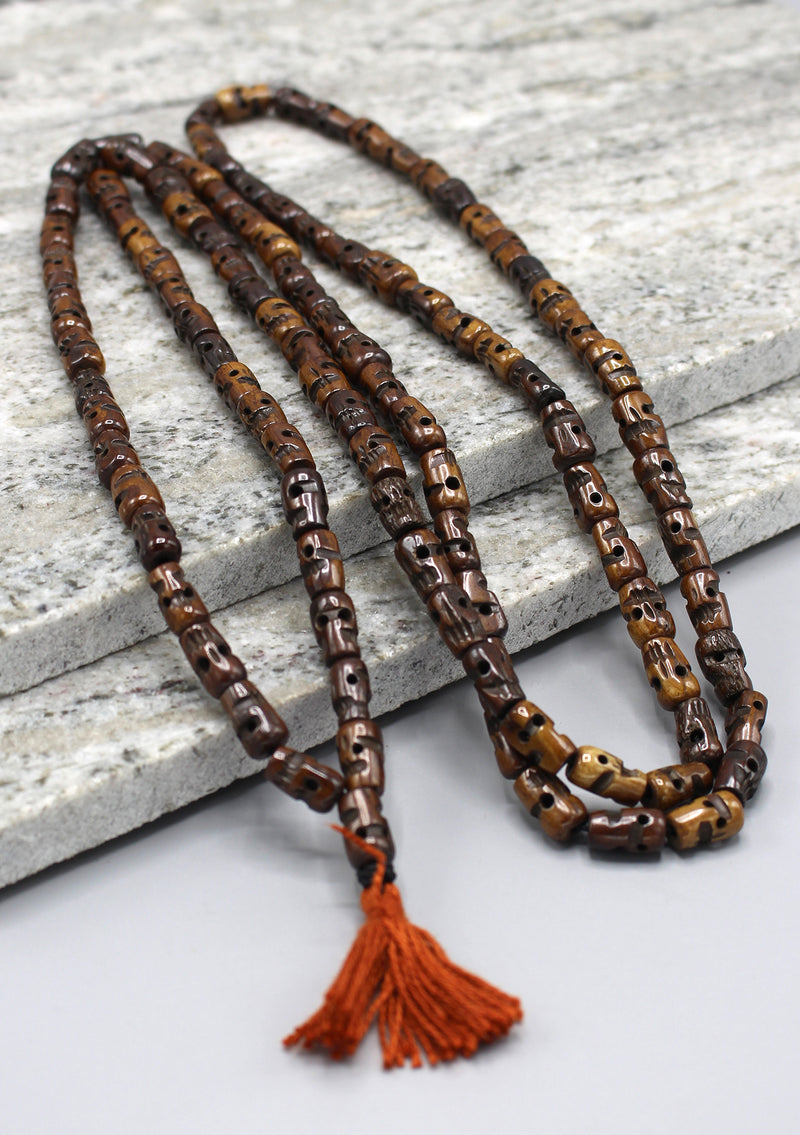 Buddhist  Dark Bone Skull Prayer Mala