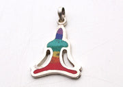7 Chakra Meditating Buddha White Metal Pendant - nepacrafts