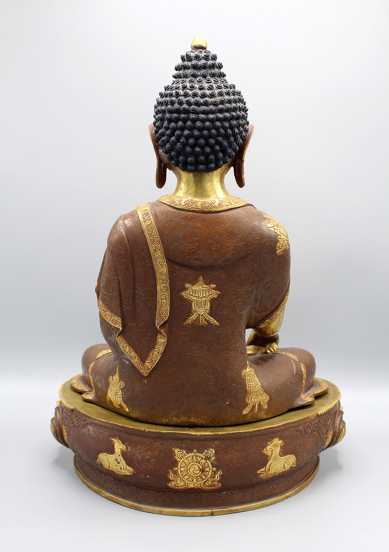 8 Auspicious Symbol Carving Shakyamuni Buddha Statue
