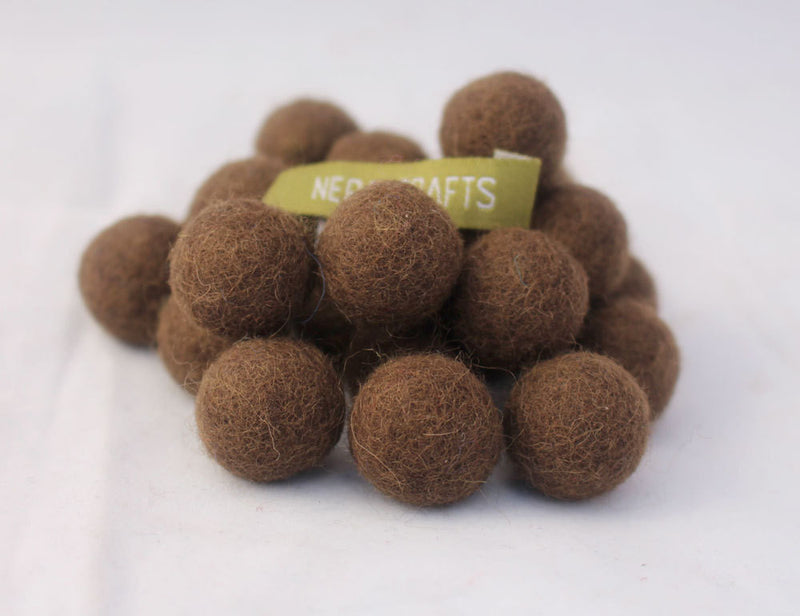 2cm/20mm Felt Balls-Blue, Pink, Beige, Brown, Navy Blue - nepacrafts