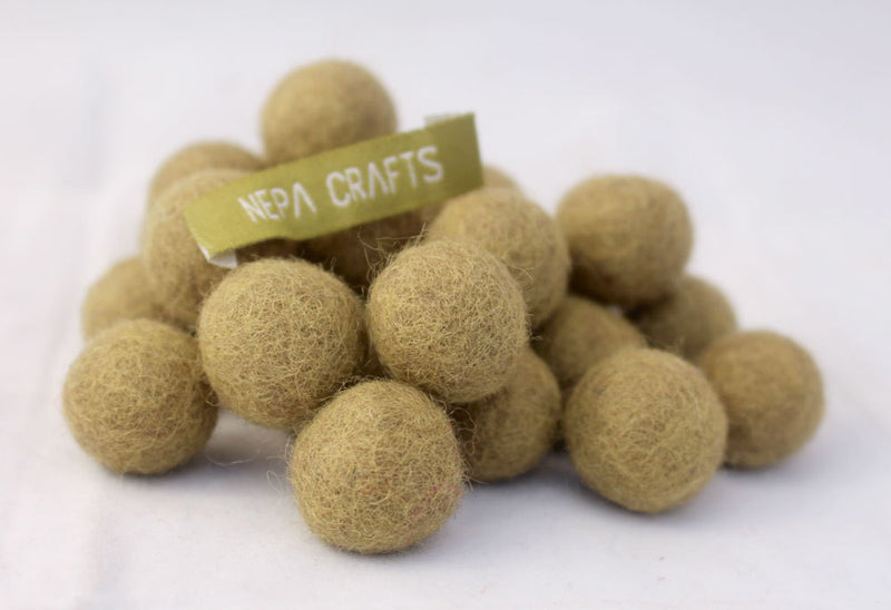 2cm/20mm Felt Balls-Blue, Pink, Beige, Brown, Navy Blue - nepacrafts