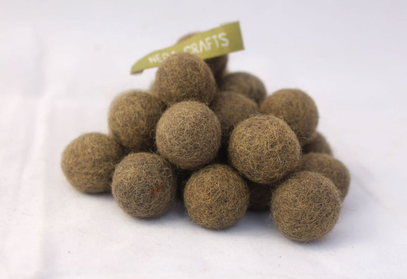 2cm/20mm Felt Balls-Brown, Orange, Turquoise, Green, Pink - nepacrafts