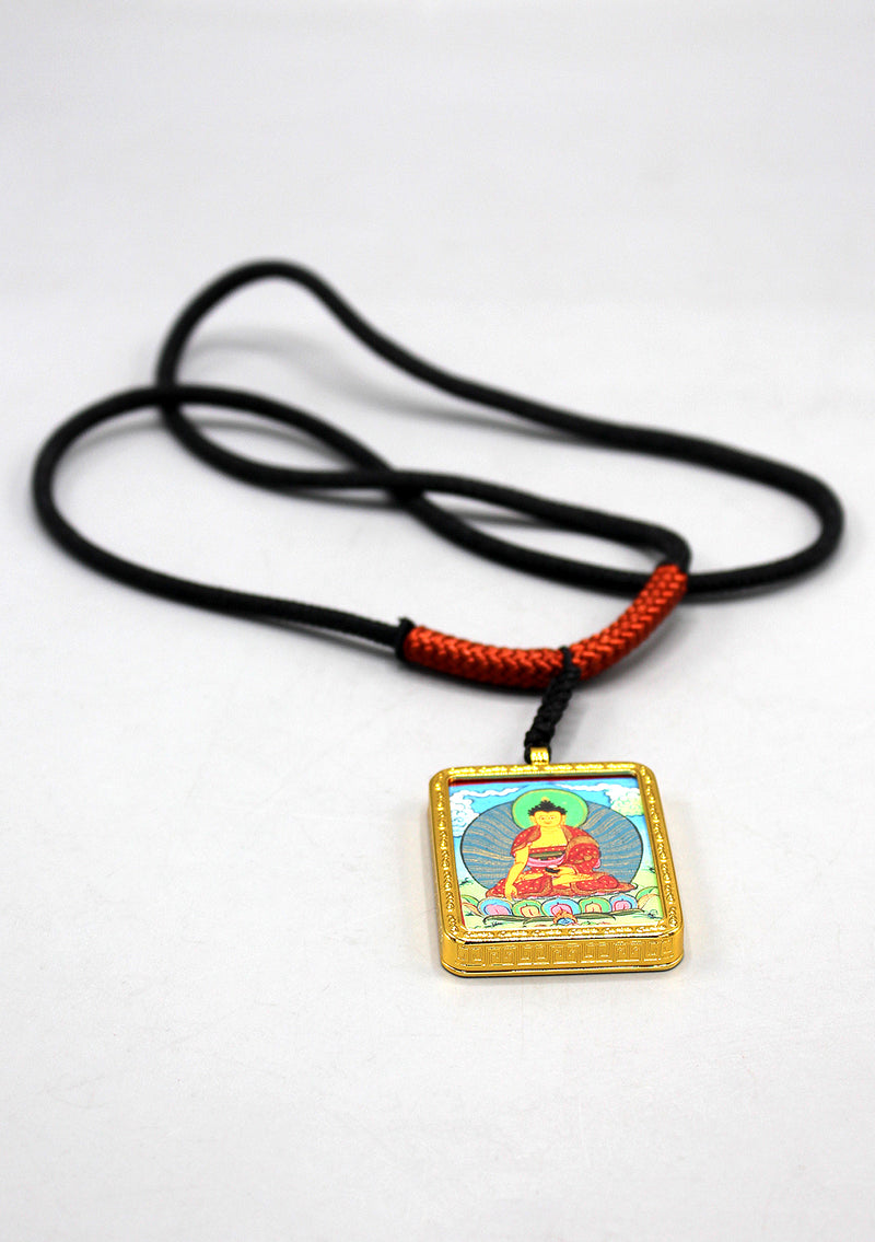 Hand Painted Mini Shakyamuni Buddha Thangka Amulet Pendant