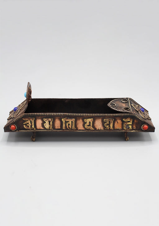 Tibetan Om Mani Dorjee Copper Incense Burner - nepacrafts