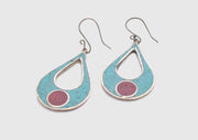 Inlaid Water Drop White Metal Earrings - nepacrafts