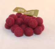 1cm Felt Balls-Blue, Dark Blue, Brown, Pink - nepacrafts
