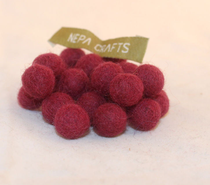 1cm Felt Balls-Blue, Dark Blue, Brown, Pink - nepacrafts