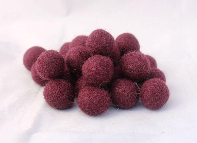 2cm/20mm Felt balls-Blue, Green, Lavender, Brown - nepacrafts