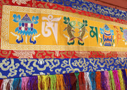 8 Auspicious Symbol Brocade Horizontal Wall Hanging Banner - nepacrafts
