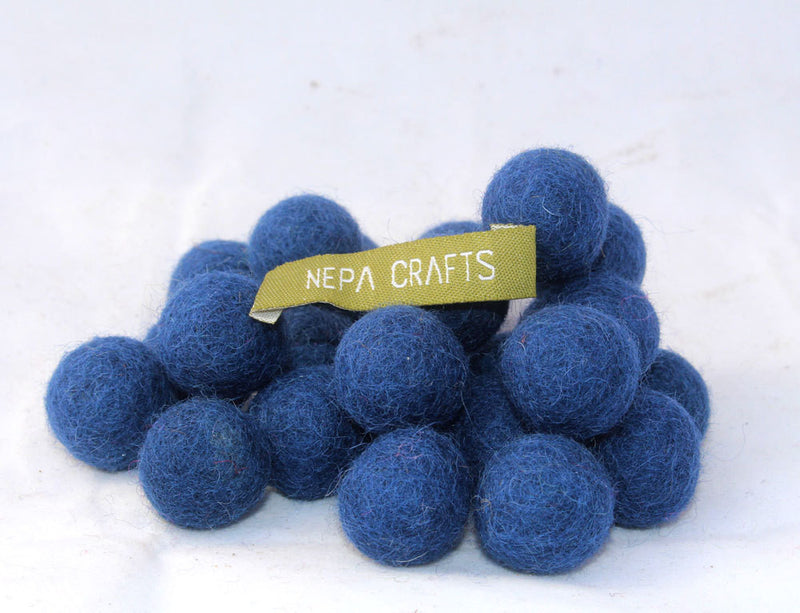 2cm/20mm Felt Balls-Blue, Pink, Beige, Brown, Navy Blue - nepacrafts