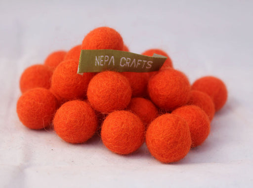 2cm/20mm Felt Balls-Brown, Orange, Turquoise, Green, Pink - nepacrafts